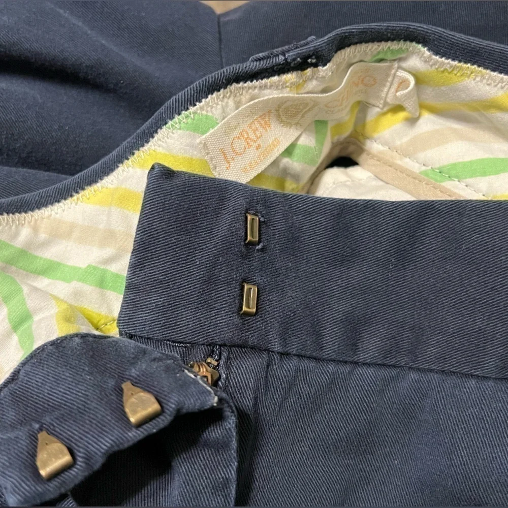 J Crew Weathered Chino Classic Twill City Fit Cotton Navy Shorts Women Size 10